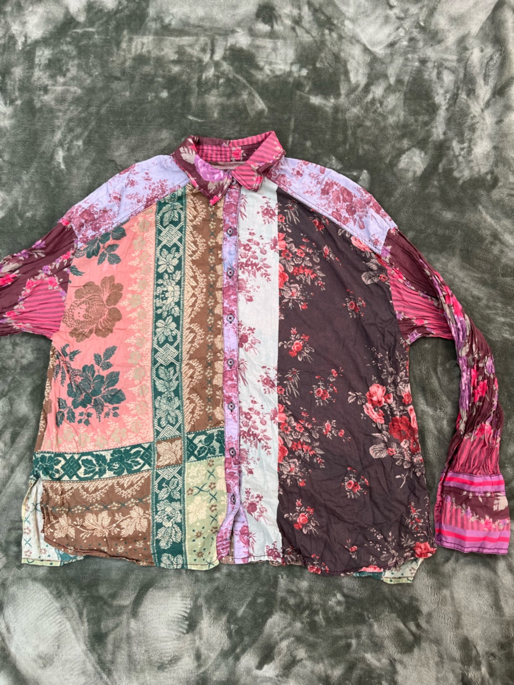 FREE PEOPLE - Flower Patch Button-Front Top